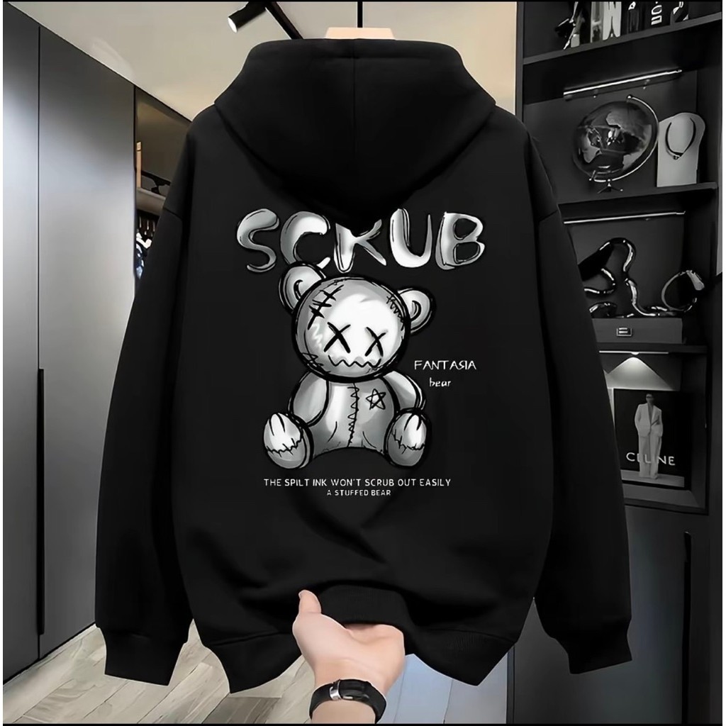 Áo Hoodie Unisex- Áo Khoác Hoodie Zip Form Rộng Gấu Xám Có Bigsize S- 4XL Chất Nỉ Đẹp