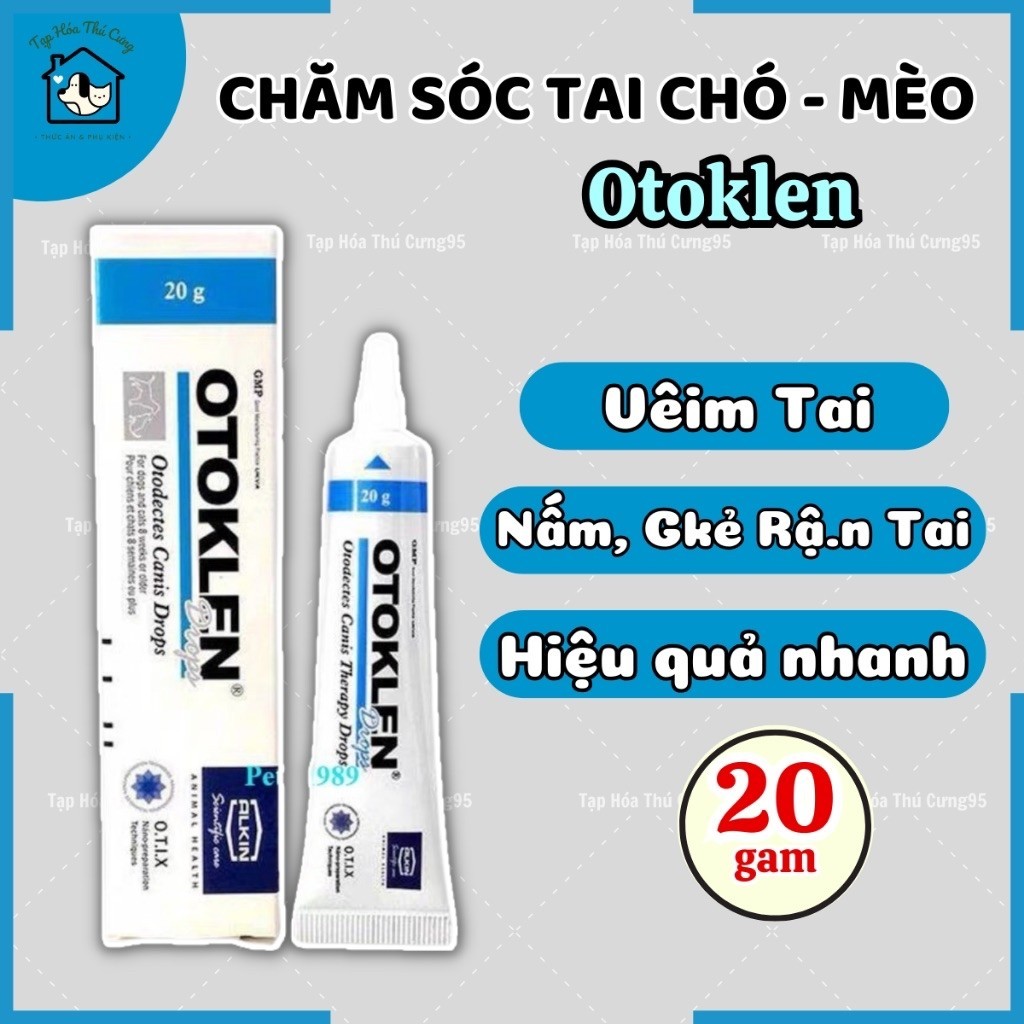ALKIN OTOKLEN Hỗ Trợ Rận Nấm Tai Cho Chó Mèo - 1 Tuýp, 20gr - Alkin, 20g