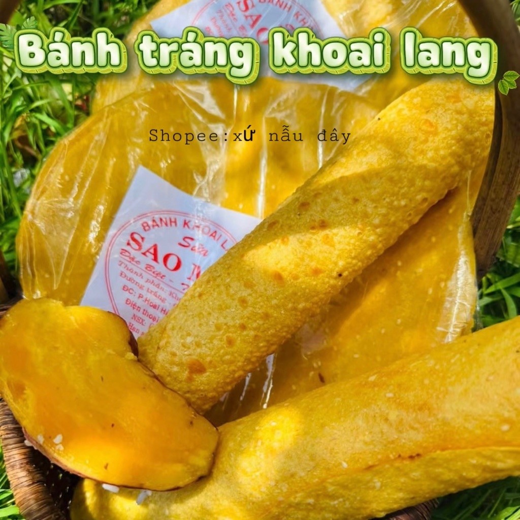 Bánh Tráng Sữa Khoai Lang Vàng (Xấp 10 cái nặng 600g)