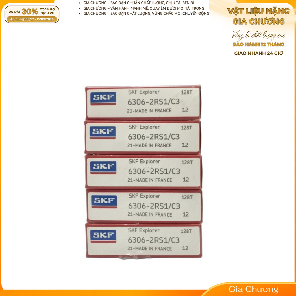 Vòng bi (bạc đạn) 6306 2RS1 và 6306 2Z SKF Chất lượng cao