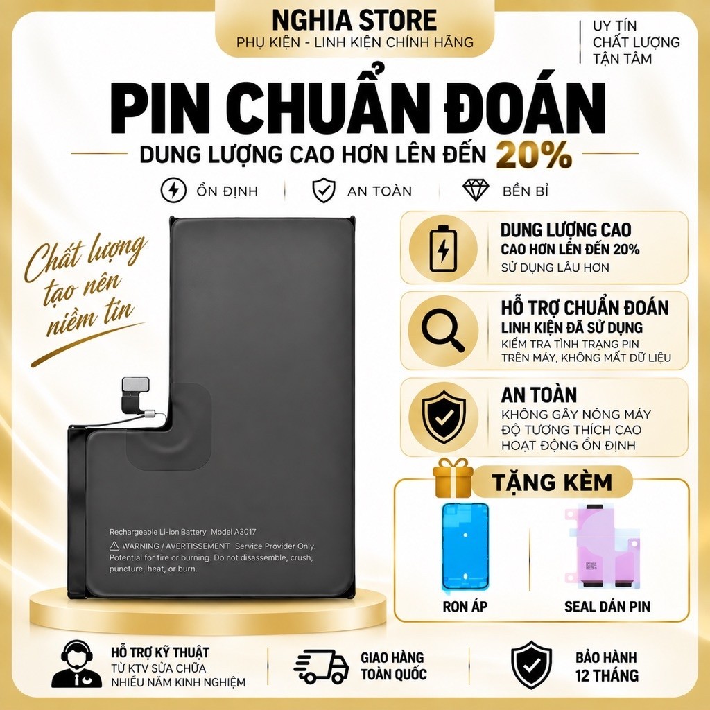 Pin Chuẩn Đoán Dung Lượng Cao iPhone 12–15 | Mini | Plus | Pro | Pro Max