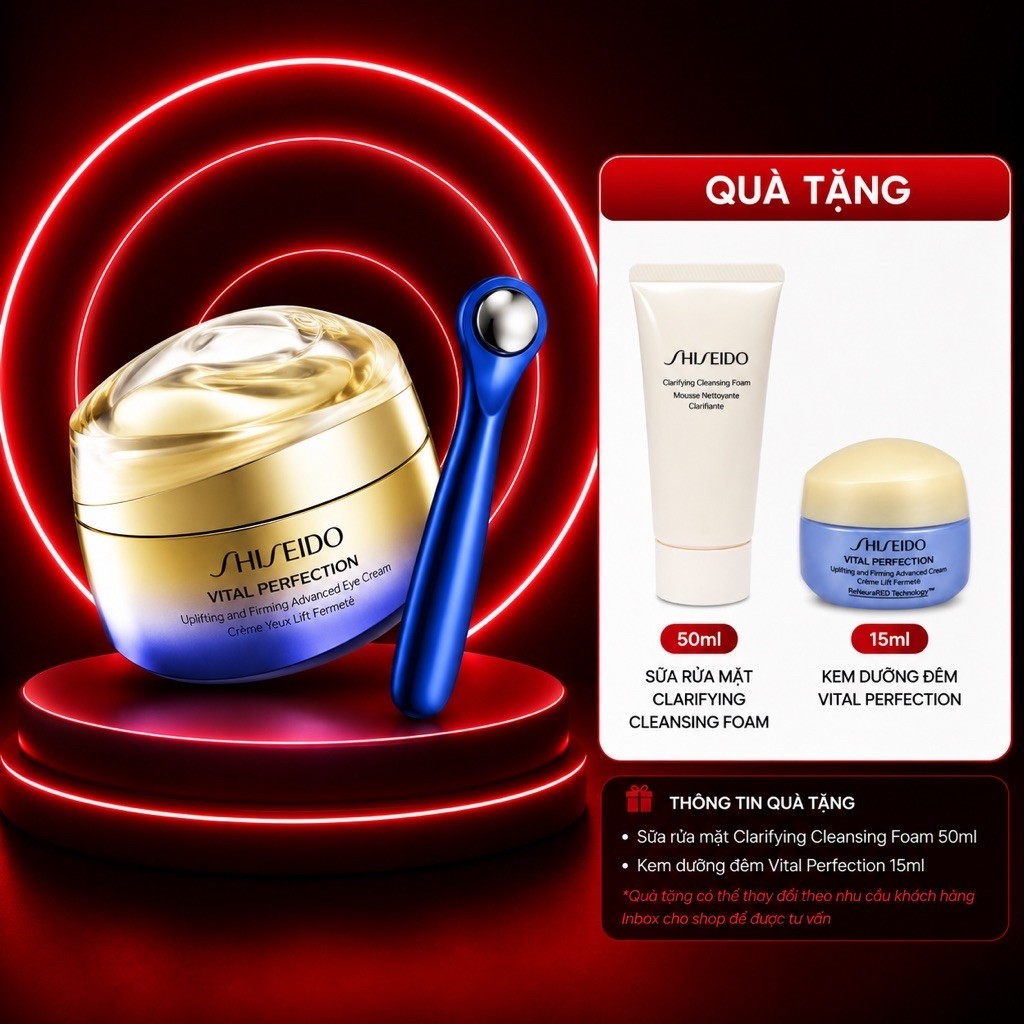 Kem dưỡng nâng cơ vùng da mắt SHISEIDO VITAL PERFECTION Uplifting and Firming Advanced Eye Cream