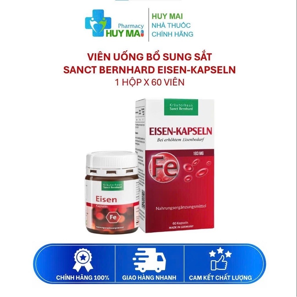 Viên uống bổ sung Sắt Sanct Bernhard Eisen-Kapseln Hộp 60 viên