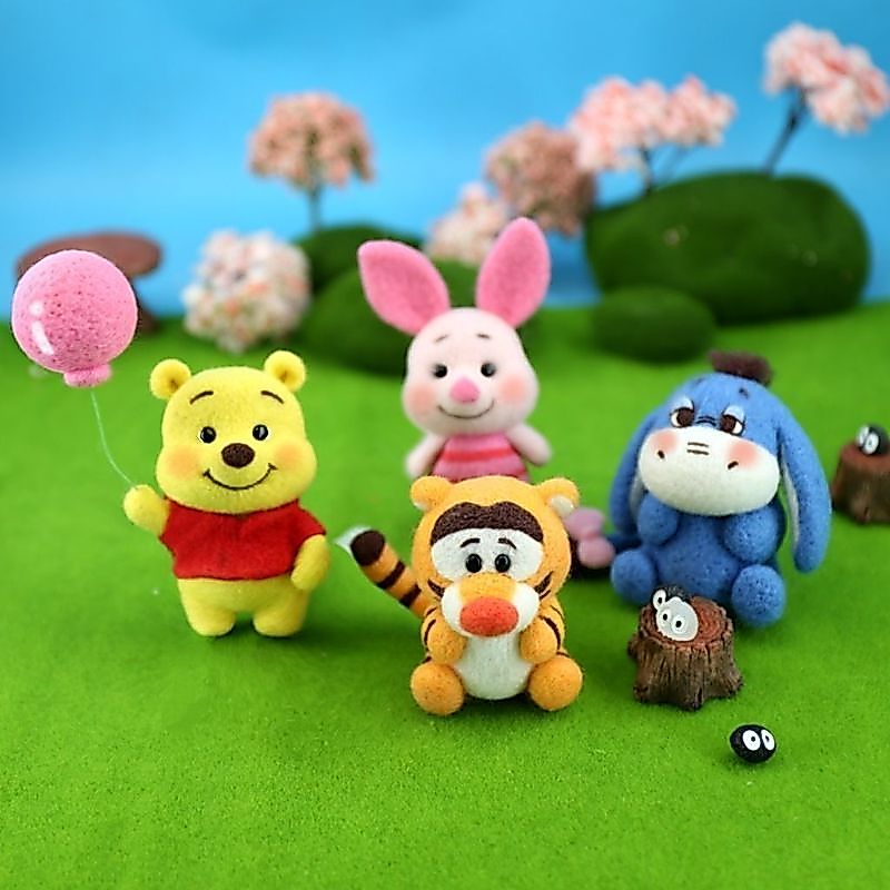 DIY Craftsdiy Len nỉ Piglet Handmade Winnie the Pooh 's Friend Piglet Piglet Chất liệu Gói Mặt dây c