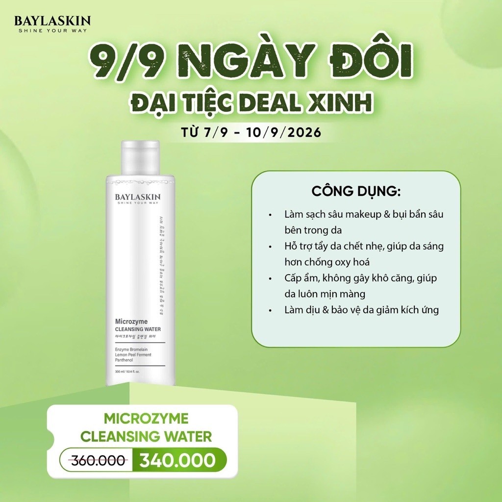NƯỚC TẨY TRANG MEN ENZYME SINH HỌC BAYLA SKIN (BARBIE SKIN) -Sạch sáng, nhẹ nhàng