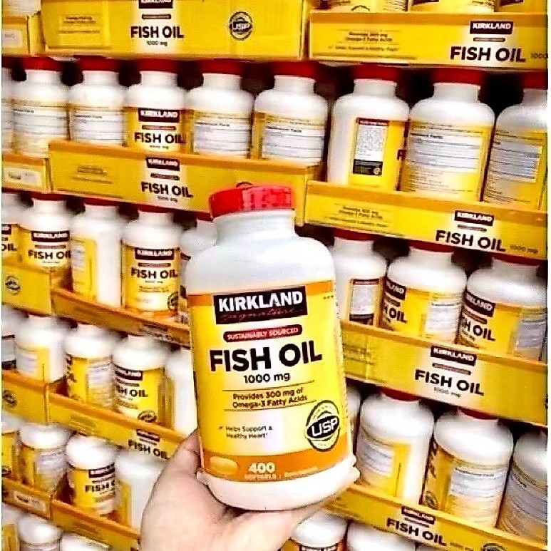 🌻🐠 [HSD 07/2028] Dầu cá KIRKLAND Omega-3 FISH OIL 1000mg của Mỹ 400 viên🐬❄️
