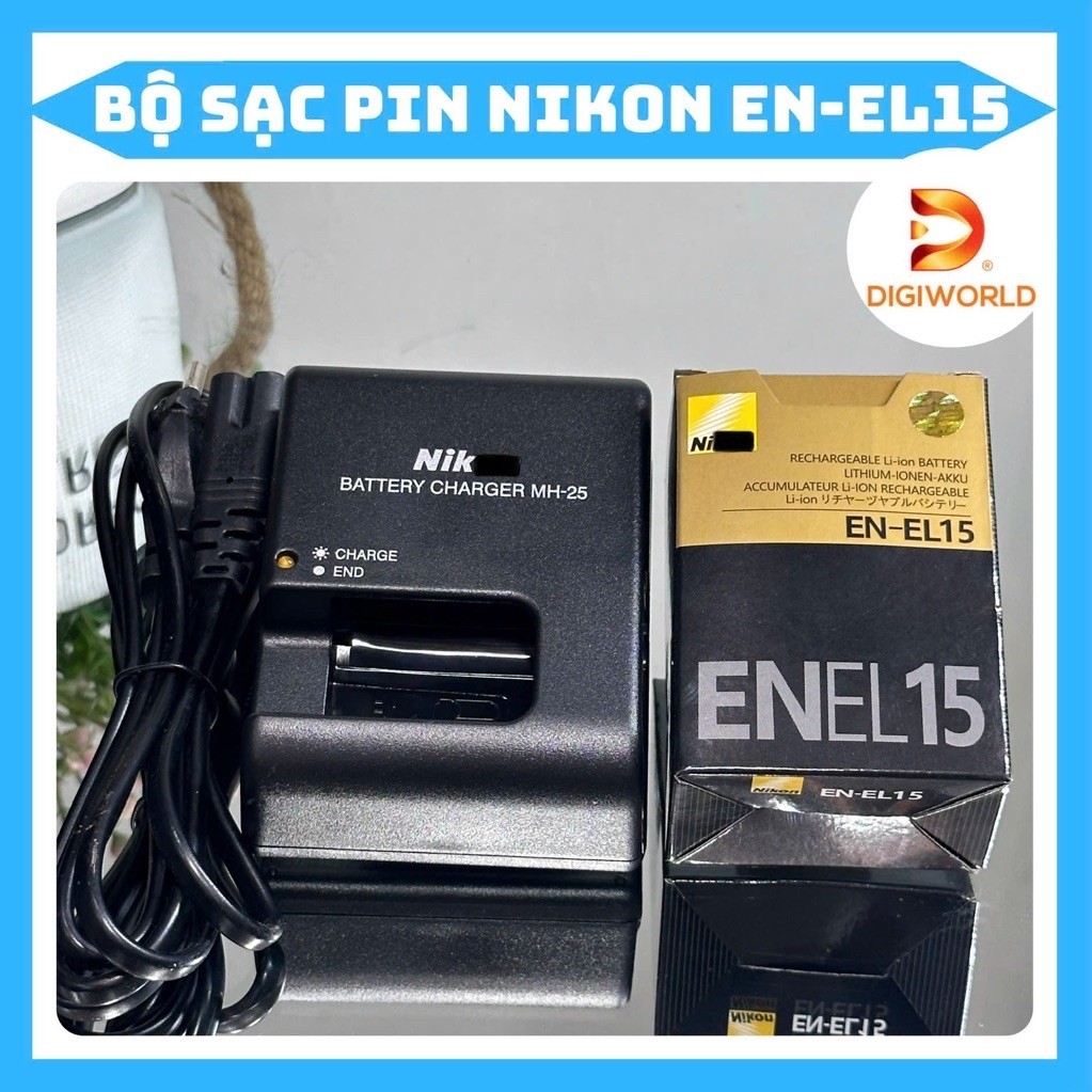 Bộ Sạc Pin Nikon EN-EL15/ EL15A dùng cho D800, D800E, D810, D810A, D850, D7000, D7100, D7200, D7500
