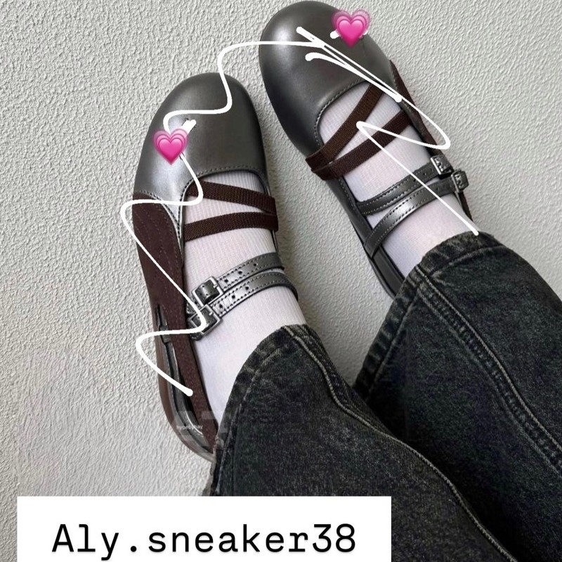 [HÀNG SC_SẴN] Giày thể thao Sneaker Ballet màu nâu cafe, ballet màu nâu bạc, Giày ballet búp bê kiểu