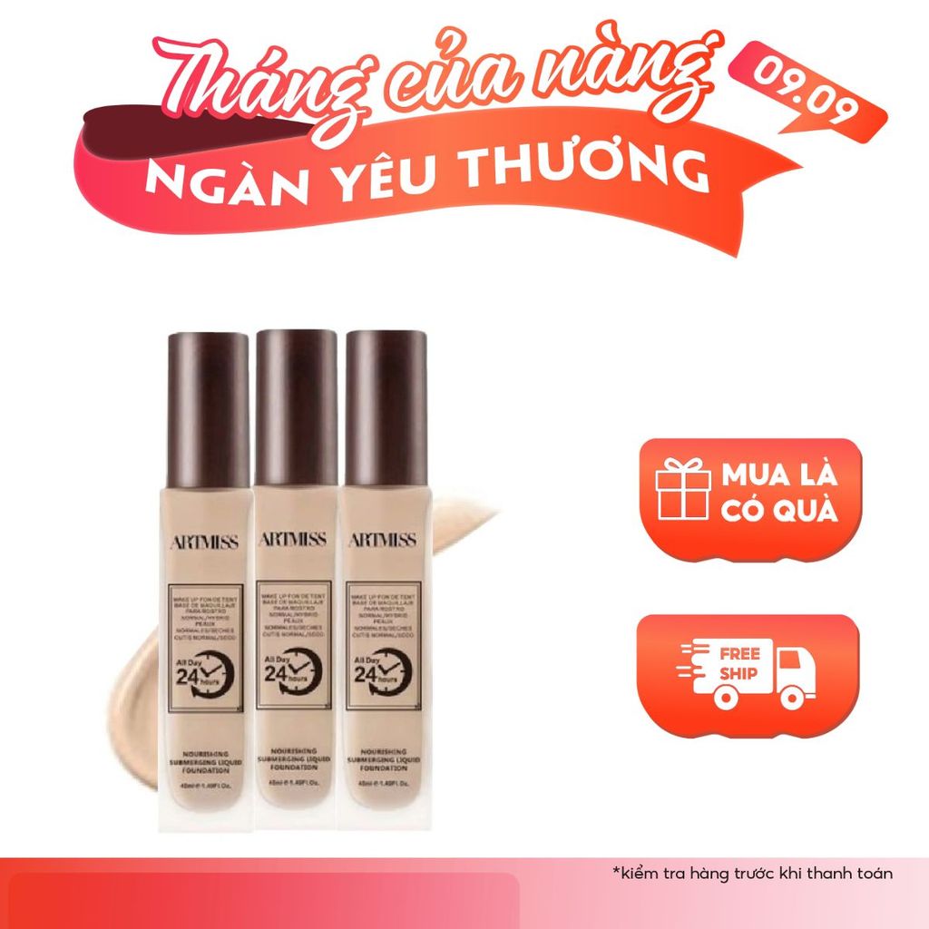 Kem Nền Kiềm Dầu ARTMISS 24H - Lâu Trôi, Chống Nước, Da Mịn Lì Suốt Ngày Dài (40ml)