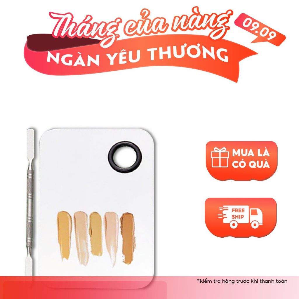 Khay Dụng Cụ Trộn Nền, khay mix kem nền Pha Son Bằng Thép Chống Gỉ Kèm Cây Trộn