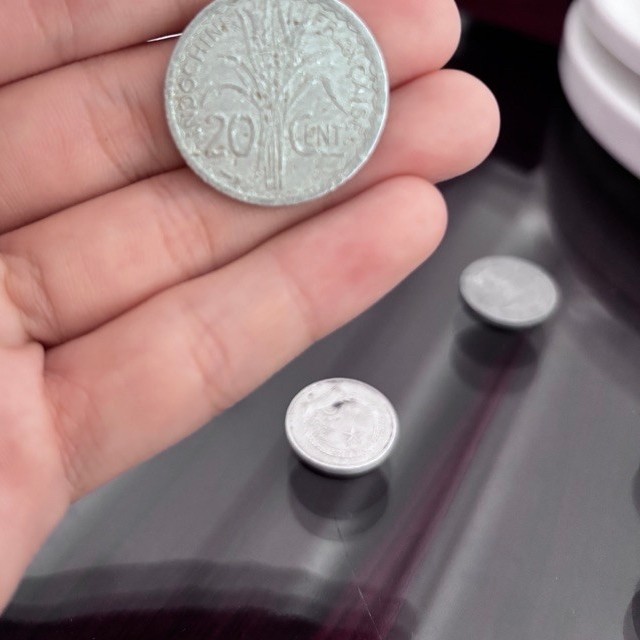 sưu tầm phong thuỷ 10, 20 cent nhôm cũ đông dương chuẩn xưa