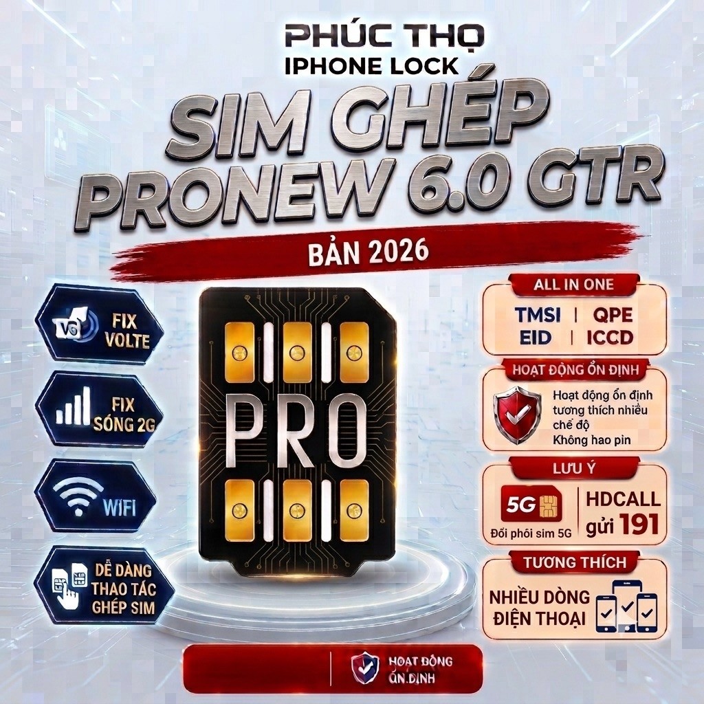 SIM GHÉP PRO NEW 6.0 cho iphone lock