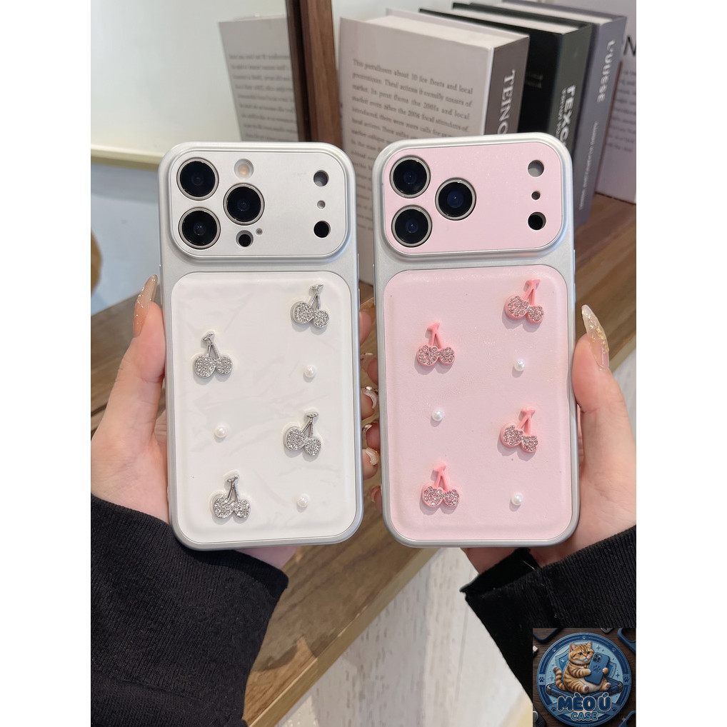 Ốp Lưng iPhone Đính Đá Cherry Lấp Lánh_ ốp lưng handmade