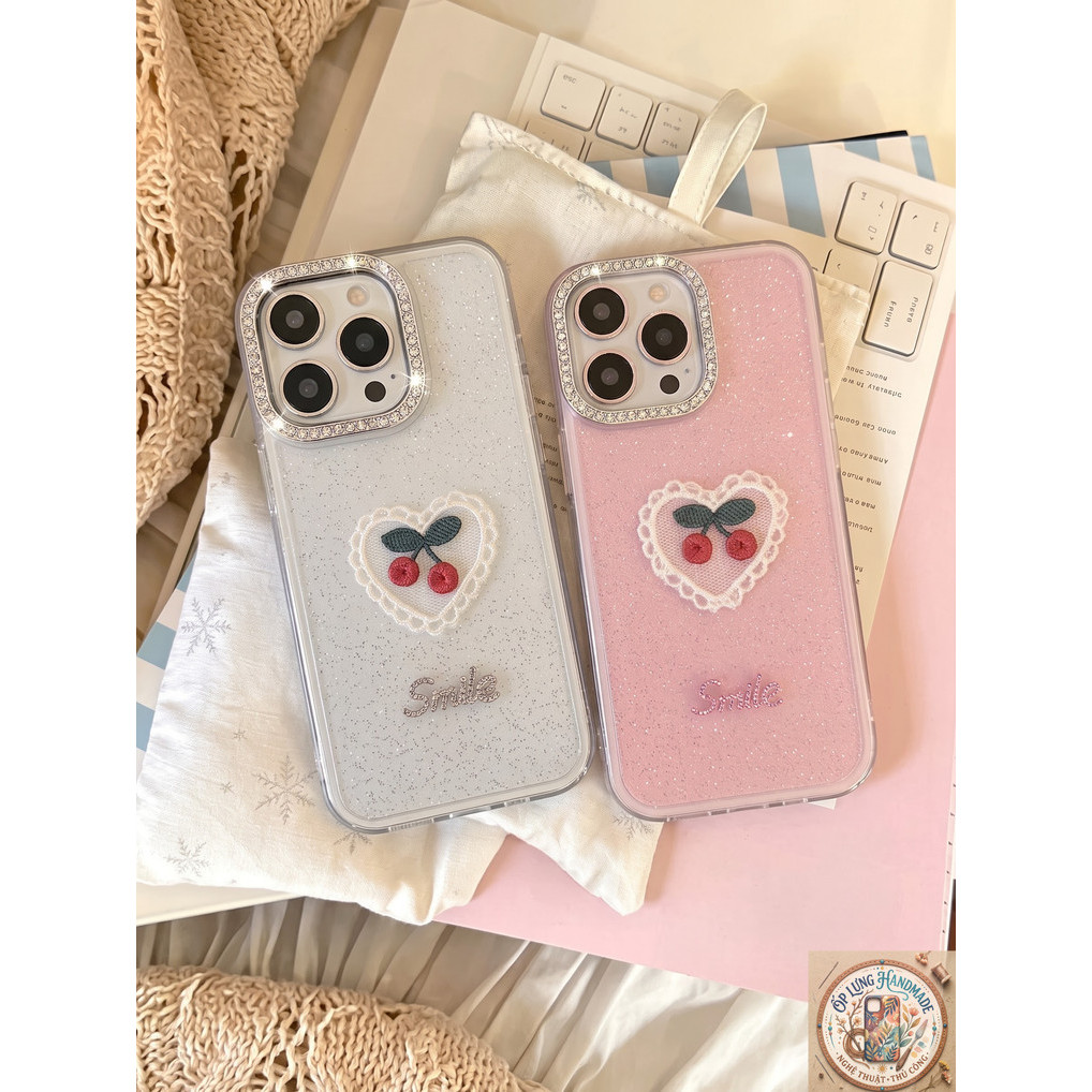 🌸  ỐP LƯNG IPHONE CHERRY PHONG CÁCH HÀN QUỐC CỰC CUTE  _ CHERRY KAWAII CASE  - Ốp Lưng HandMade