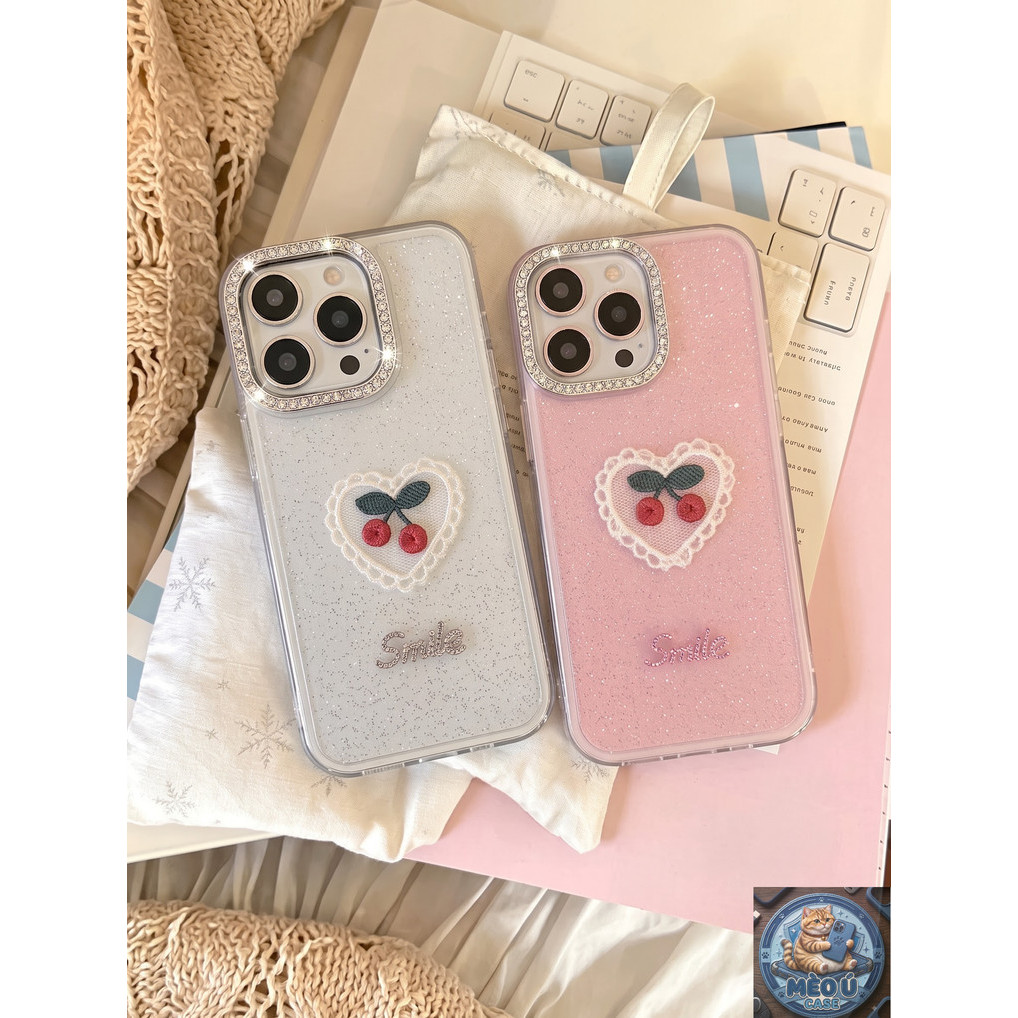 🌸  ỐP LƯNG IPHONE CHERRY PHONG CÁCH HÀN QUỐC CỰC CUTE  _ CHERRY KAWAII CASE  - mèo ú case