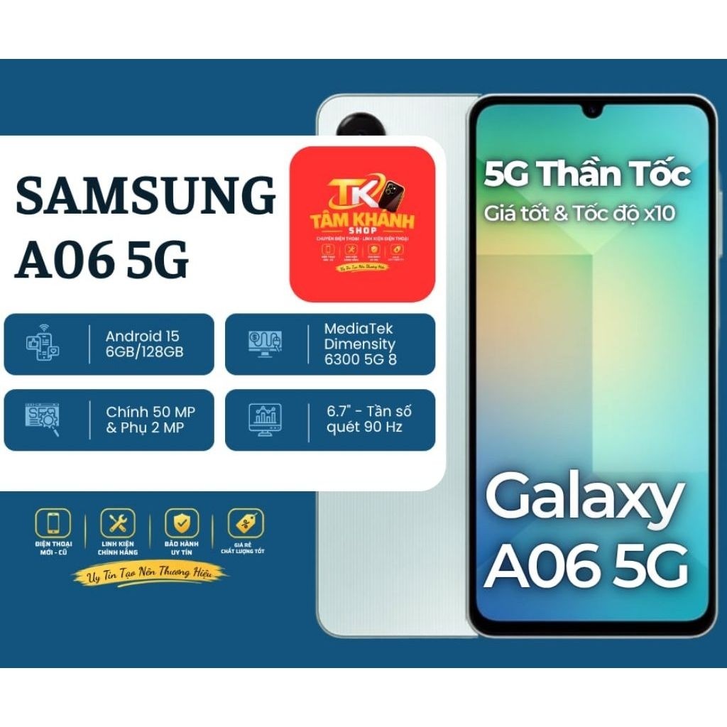 Samsung Galaxy A06 5G | RAM 4GB/6GB | Bộ Nhớ 128GB 98%.