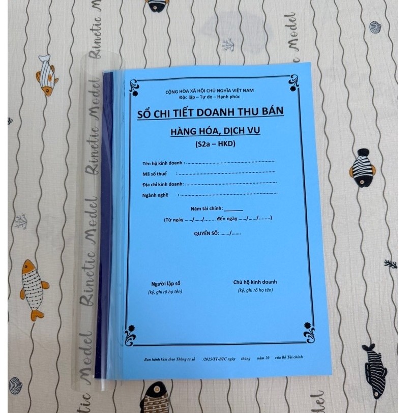 Sổ S2A-HKD từ 500tr-3 tỷ/năm-Sổ chỉ tiết doanh thu bán hàng hóa,dịch vụ-Quyển cực dày (200 tờ/400tra