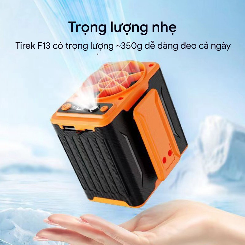 [ BẢN NEW 2026 ] Quạt Mini Đeo Thắt Lưng Tirek F13 Pin 10000mAh, Gió Siêu Mạnh 4 Cấp, Dùng 12–48H – 
