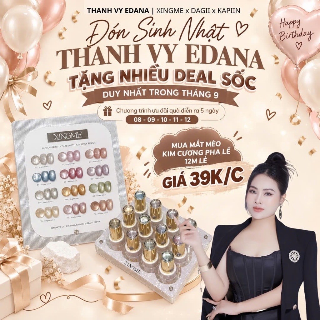 Sơn móng XINGME Nail gel (Sơn lẻ màu mắt mèo kim cương pha lê mịn XINGME, sơn gel nail siêu sáng cha