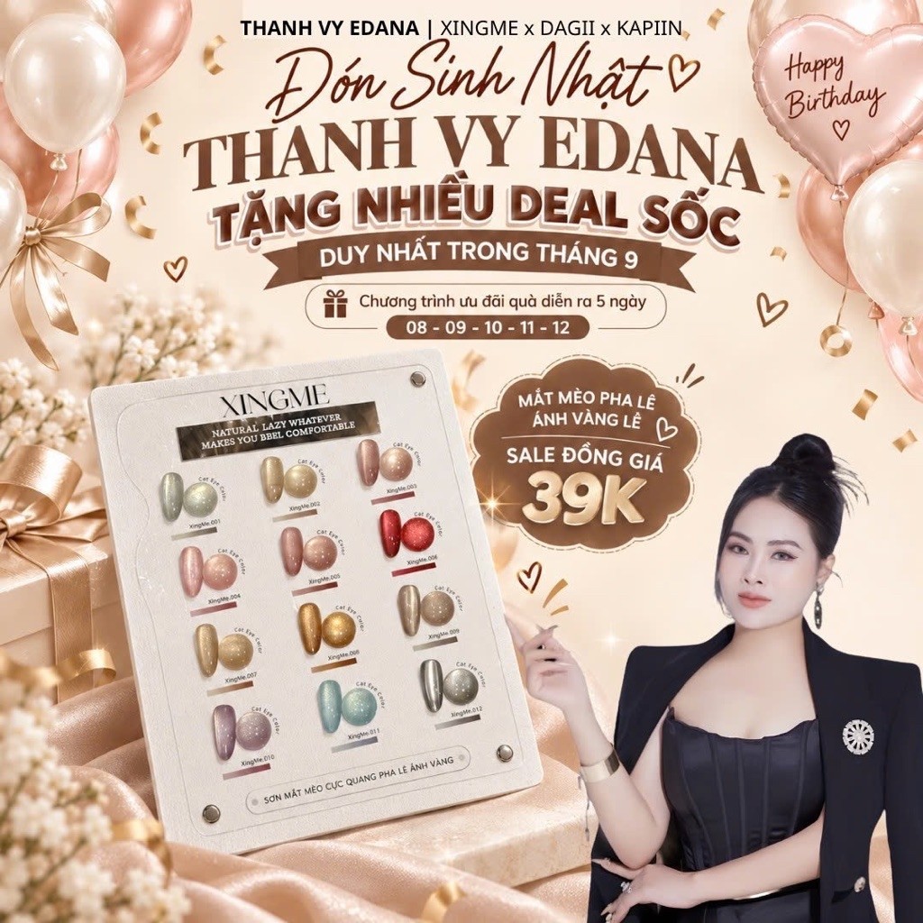 Sơn móng XINGME Nail gel (Sơn mắt mèo cực quang pha lê ánh vàng sáng rực lấp lánh XINGME lẻ màu chai