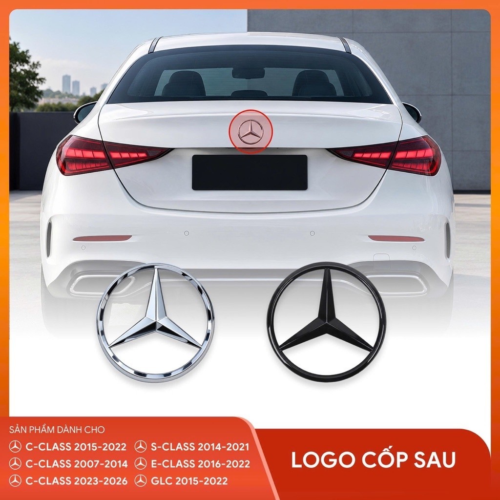 Logo Cốp Sau Mercedes Benz GLK GLA GLC CLA A Class C Class E Class W204 W205 W212 W213 W253 W177
