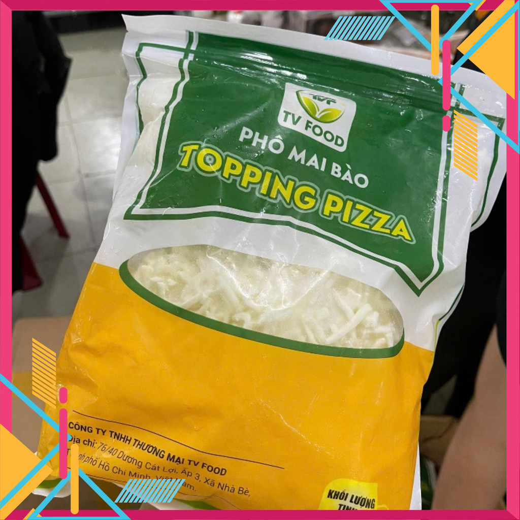 Phô Mai Sợi Topping Pizza Túi Vàng 1kg Dùng Làm Phô Mai Cho Bánh Pizza Đóng Gói