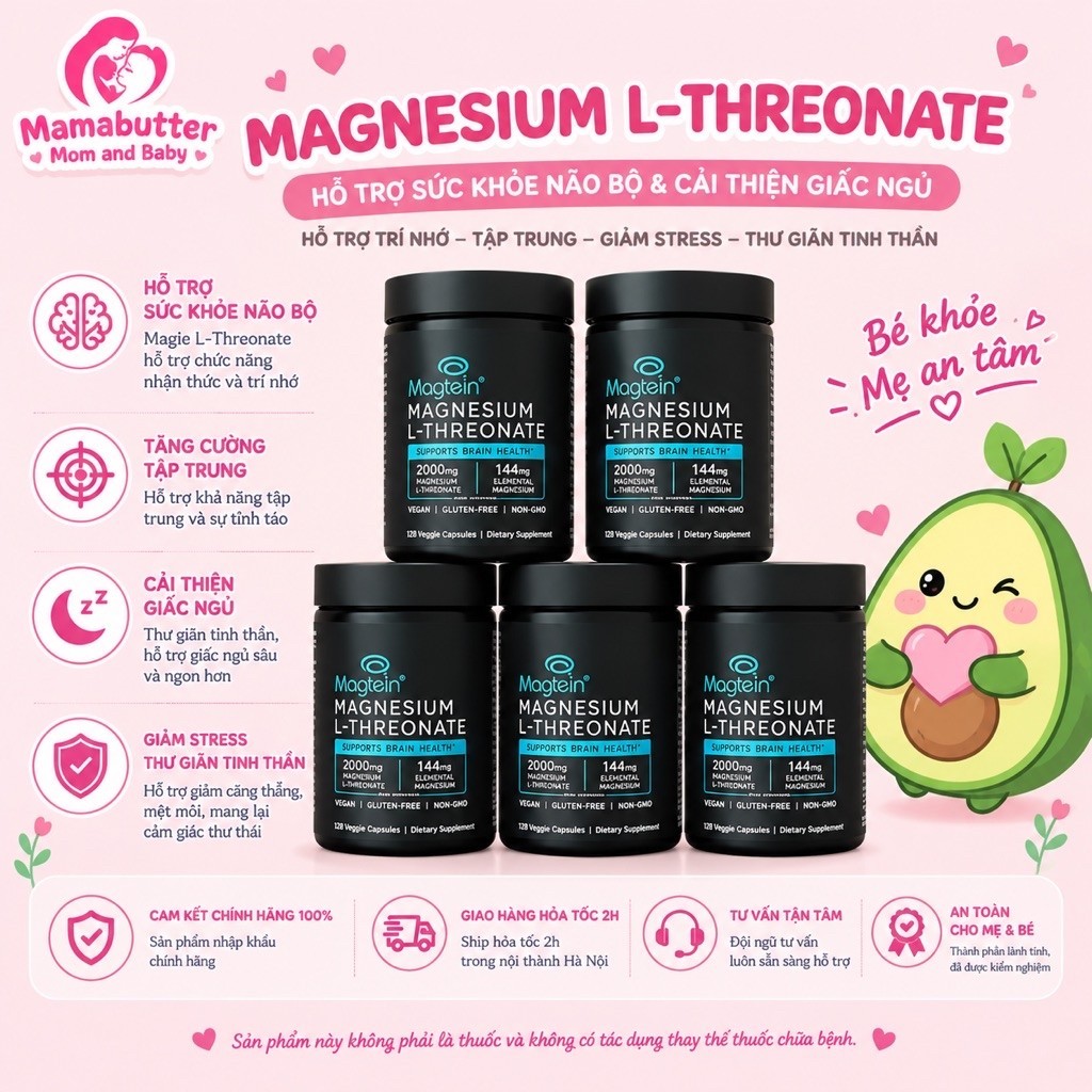 Viên Uống Bổ Sung Magie SR Magtein Magnesium L-Threonate 2000mg