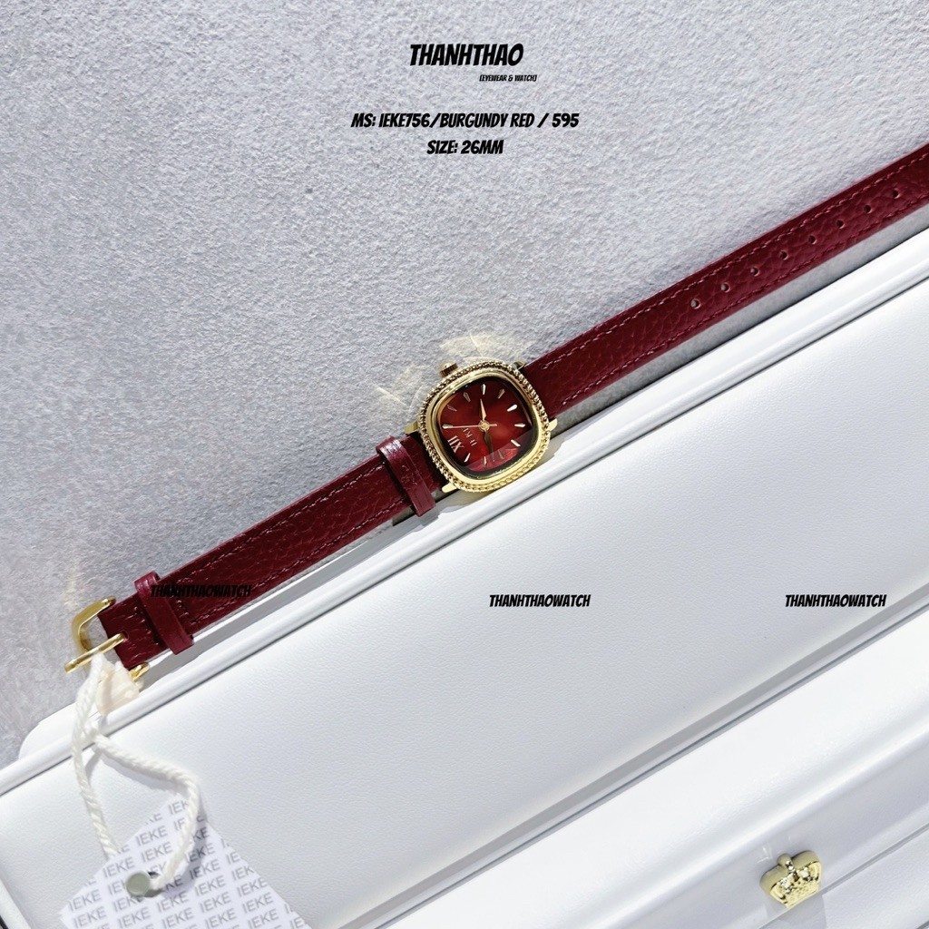 Đồng Hồ Nữ Chính Hãng Đỏ Burgundy THANHTHAO WATCH IEKE756