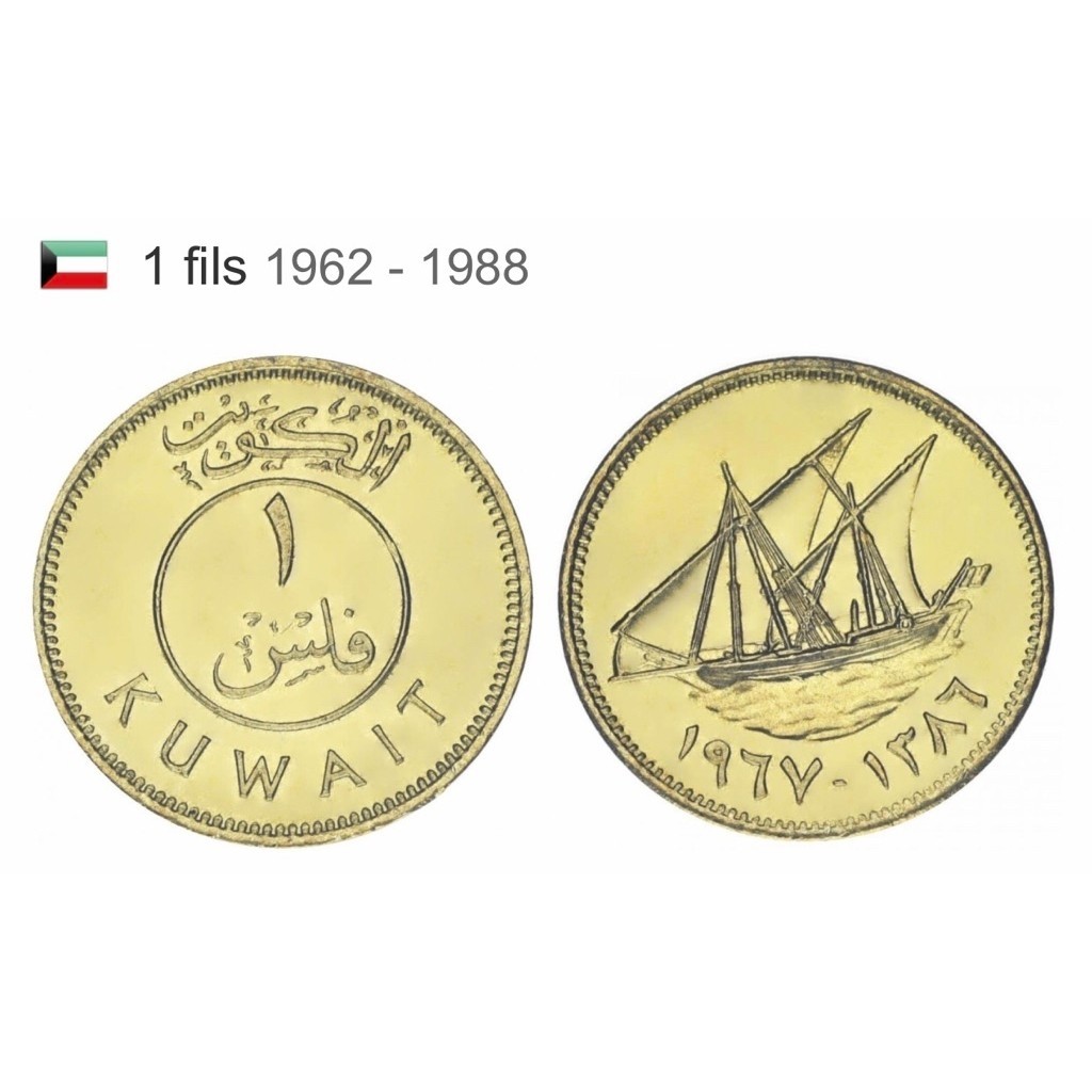 Đồng xu  1 fils của Kuwait 1977 ( mới )