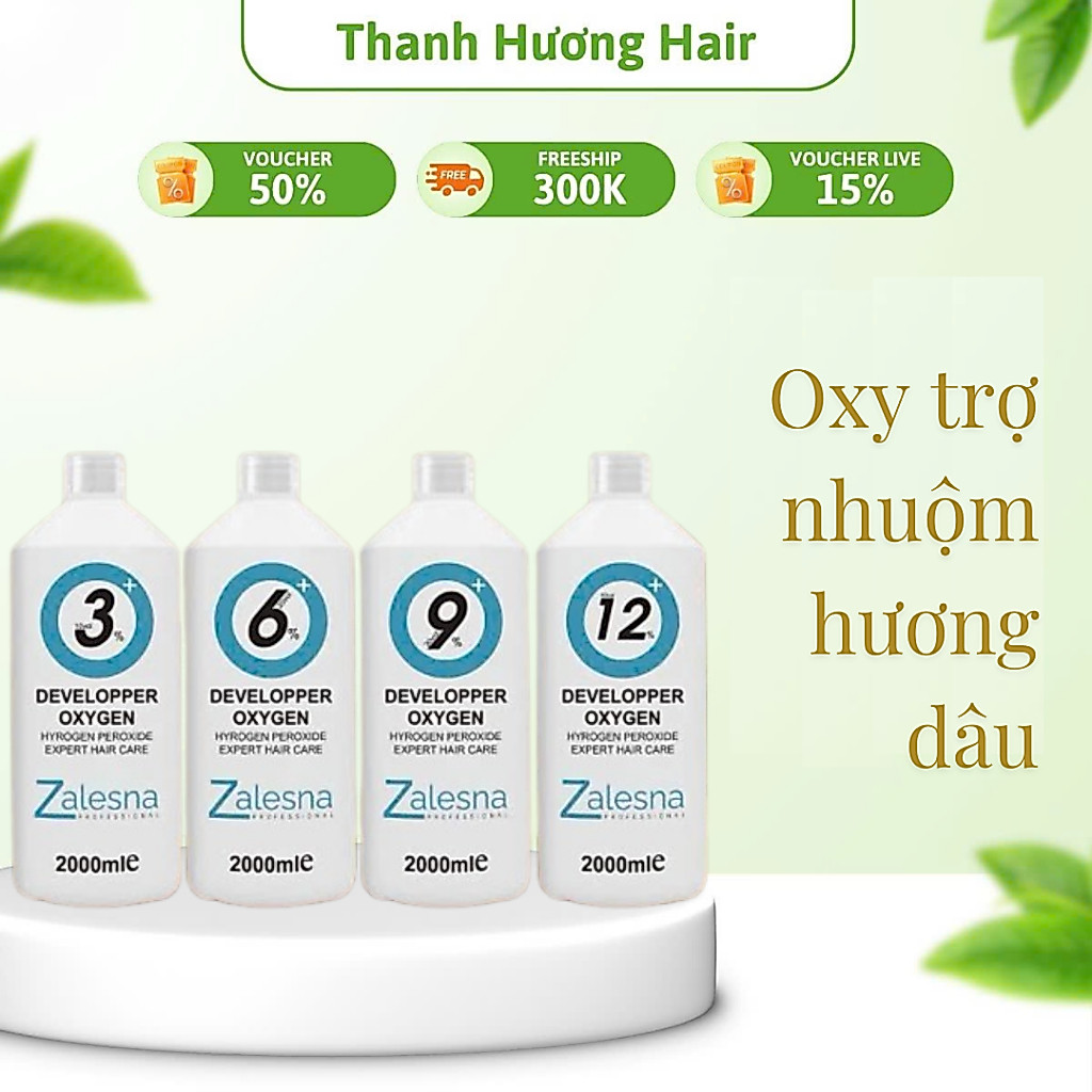 Oxy Zalesna Hương Dâu Trợ Nhuộm, Lên Màu Chuẩn, Khử Mùi, Chống Rát Dung Tích 2000ml