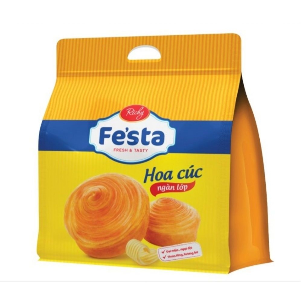 Combo 2 gói Bánh Mì Hoa Cúc Ngàn Lớp Festa Richy 120g (4 Gói x 30g)