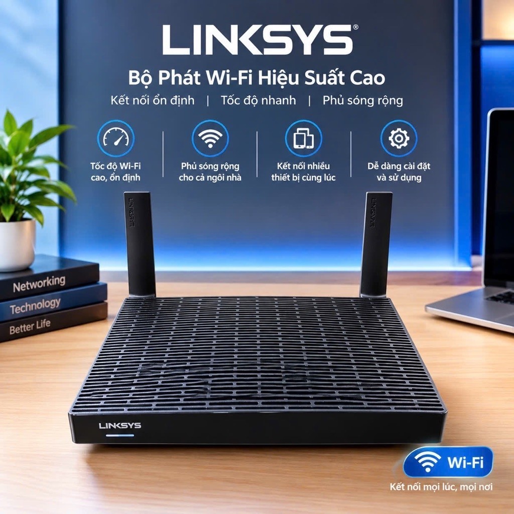 Linksys MR7350 Router WiFi 6 AX1800 Router Mesh 1.8Gbps 4 LAN Gigabit new bảo hành 12 tháng