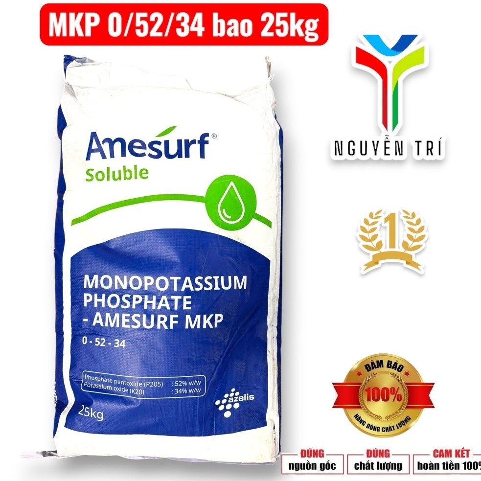Phân Bón Amesurf MKP 0-52-34 (25kg) - Hỗ Trợ Đậu Quả, Tăng Sức Chống Chịu