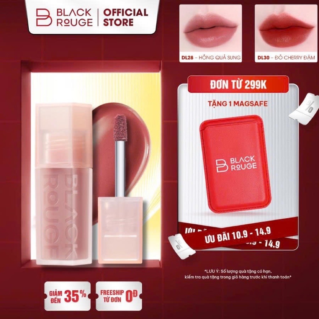 Son Kem Black Rouge Double Layer Over Velvet Ver 4 - Sweet Tangerine - 4.1g