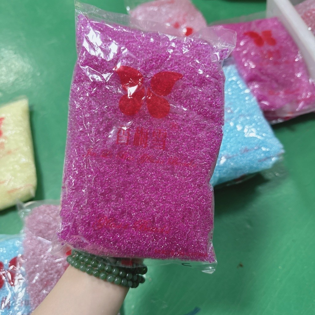 Cườm 4mm gói 450g hạt không đều làm handmade