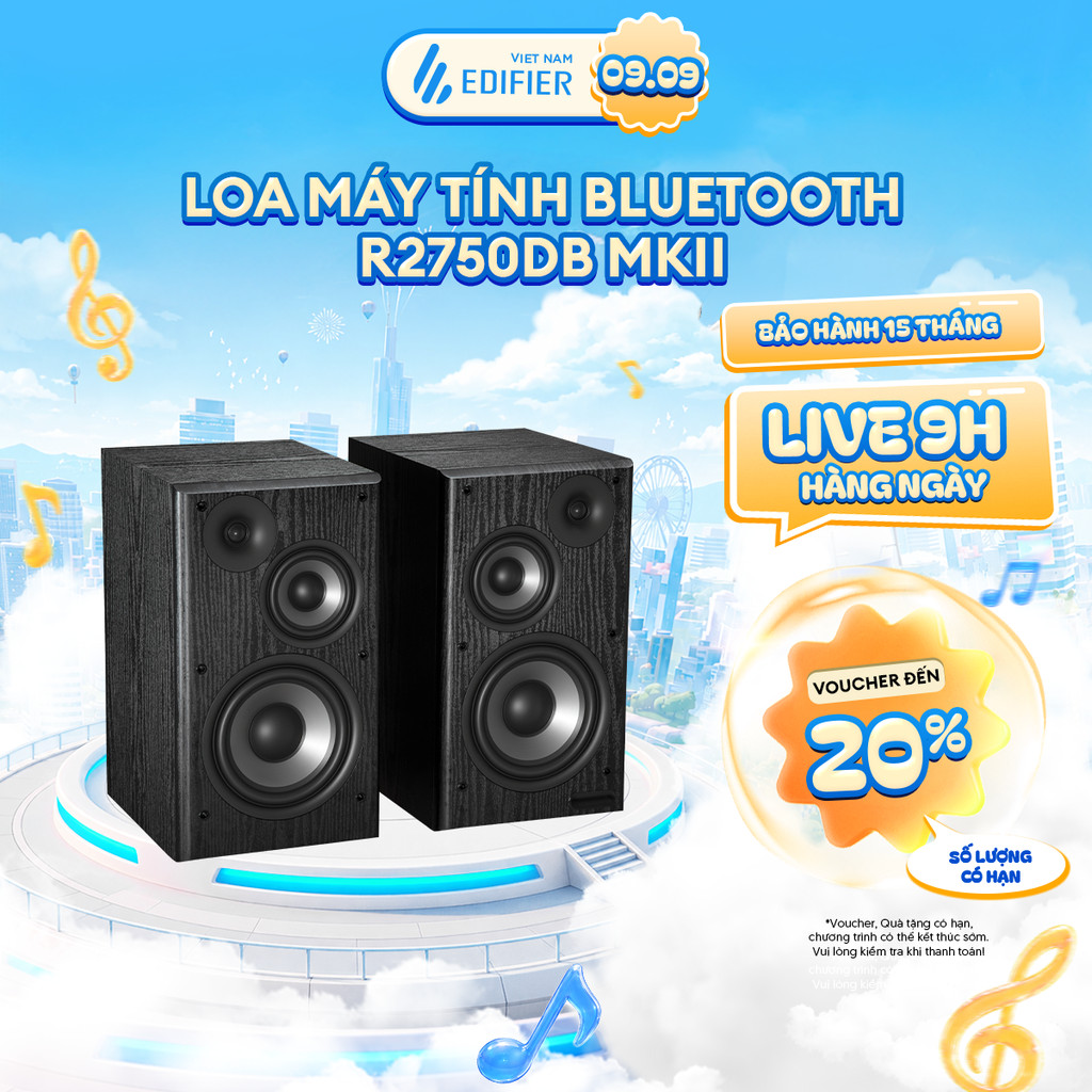 Loa Bluetooth Bookshelf EDIFIER R2750DB MKII | Công Suất 144W | Bluetooth V6.0 | Hi-Res Audio | Bảo 