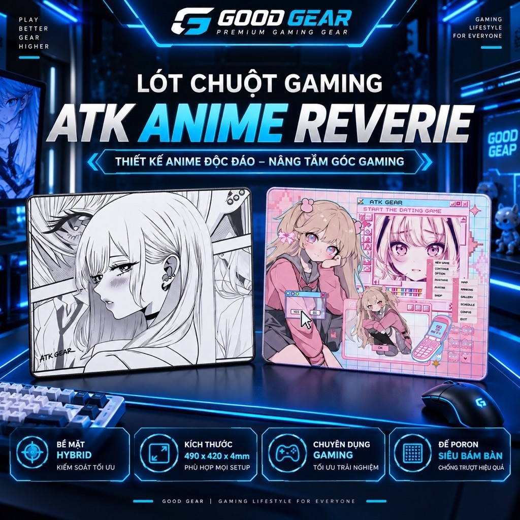 Lót Chuột Gaming ATK NaNa | ATK Dream | ATK Reverie Pad Chuột Chuyên Game FPS