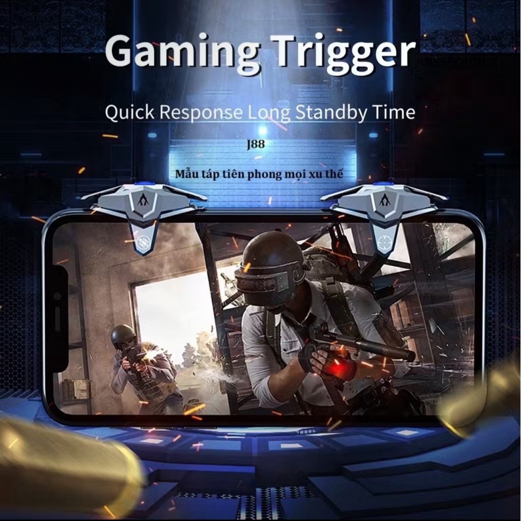 🆔Nút bắn pubg auto tap J88 chuyển 4 chế độ, click 68 nhịp/s, phụ kiện chơi game FF, Pubg  gaming bản