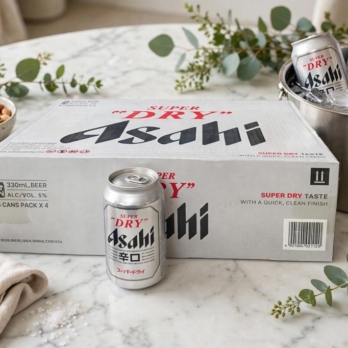 [Date 12.2026]Bia Asahi Super Dry Thùng 24 Lon 330ml - Bia Asahi Nhật Bản
