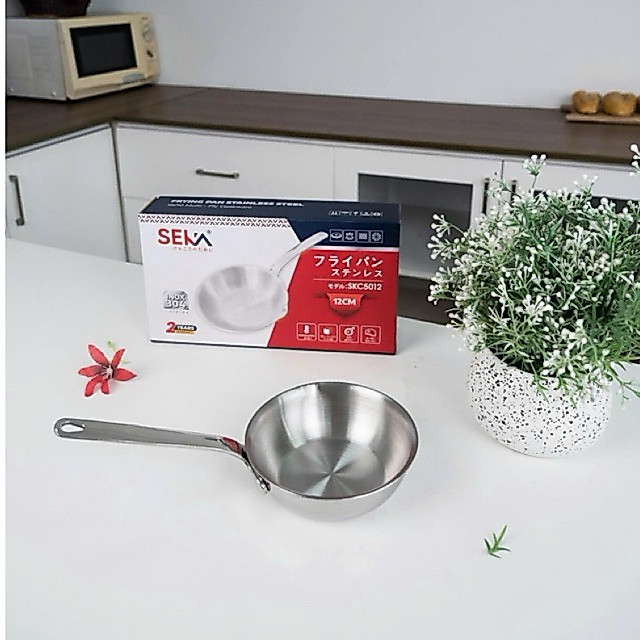 Chảo Mini Seka 12CM Inox 304 Liền Khối Bảo Hành Chính Hãng, Dùng Được Mọi Loại Bếp