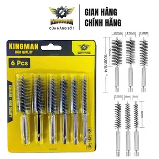 Bộ 6 Chổi Cọ Làm Sạch Máy Móc, phụ kiện xe máy 8-19mm KINGMAN – Chân Lục Giác, Cọ Vệ Sinh Đa Năng K416