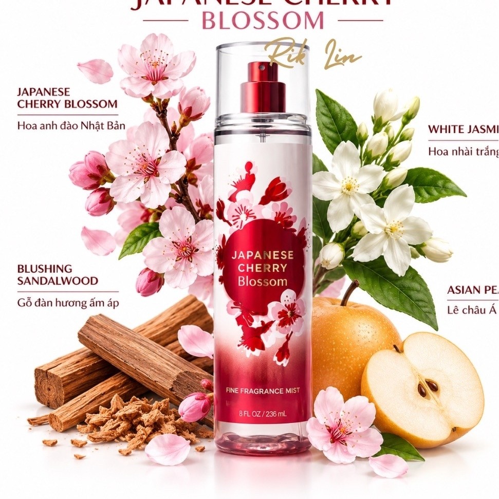 FOREVER CHERRY BLOSSOM| JAPANESE CHERRY BLOSSOM | WHIPPED BERRY MERINGUE - Body Mist Xịt Thơm