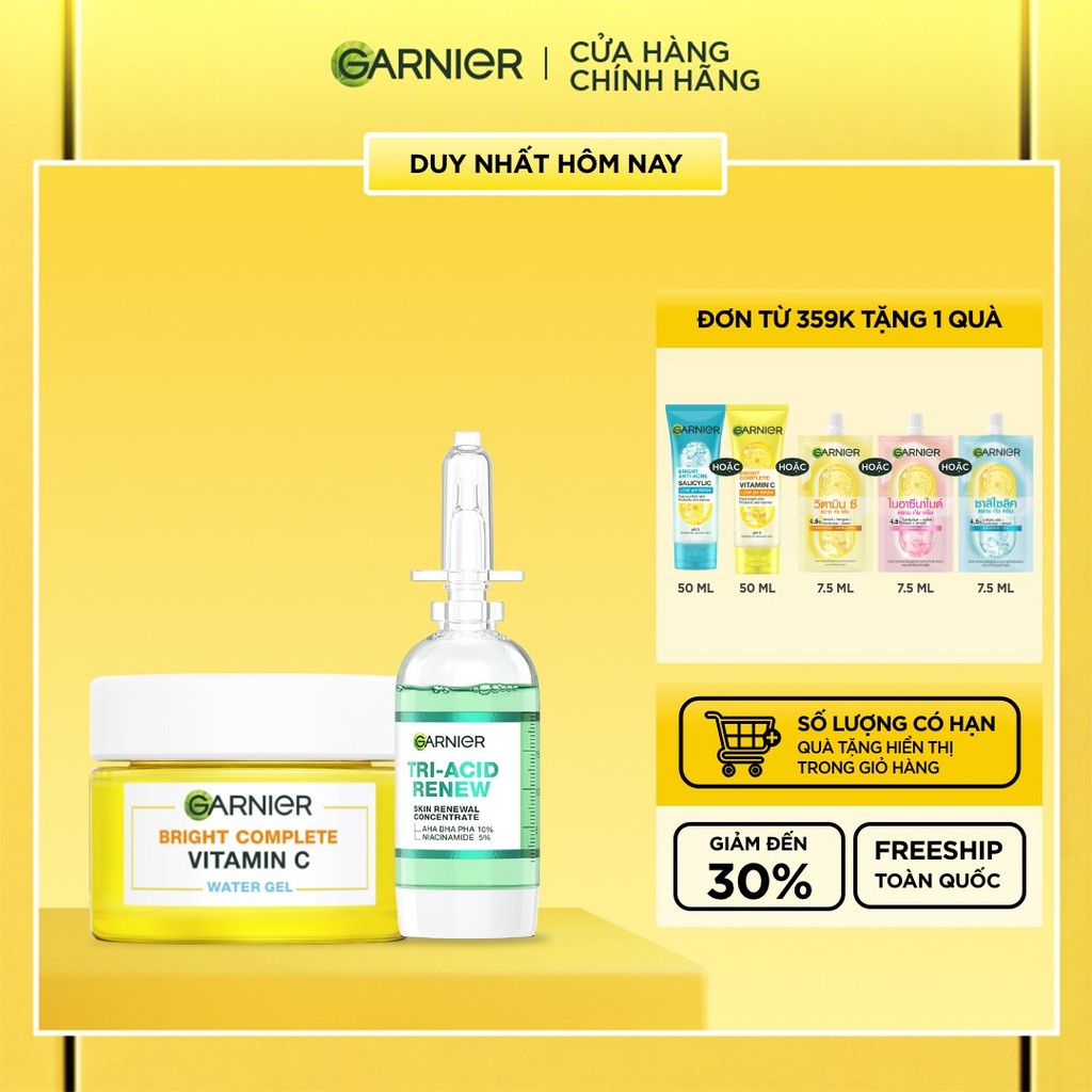 Bộ đôi serum thế hệ mới giúp da sáng hơn, láng hơn, khỏe hơn và kem dưỡng ẩm Water Gel mỏng nhẹ 20ml