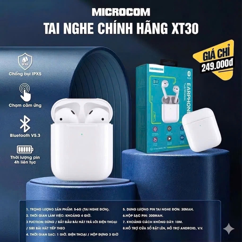 Tai nghe Bluetooth Microcom XT30