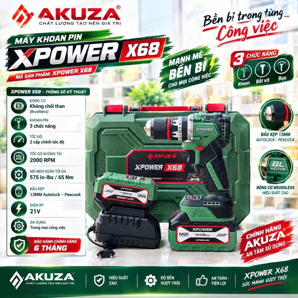 Akuza Chính Hãng: XPOWER X68 Chân PIN PHỔ THÔNG THÔNG DỤNG GIA ĐÌNH
