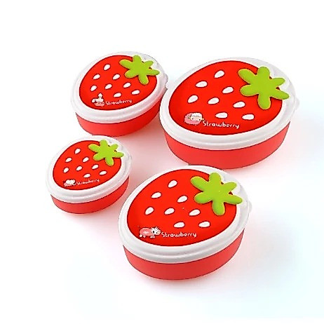 hộp cơm dâu tây HC15a Lunch Box thức ăn cute dễ thương pastel