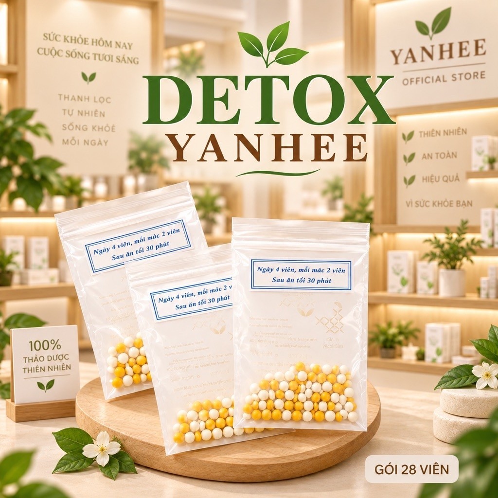 Túi đựng 28v det.ox yanhee vàng trắng