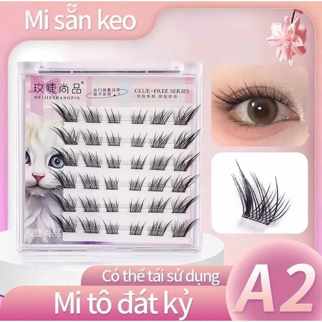 Mi giả A2 Tô Đát Kỷ Meijieshangpin sẵn keo dạng cụm