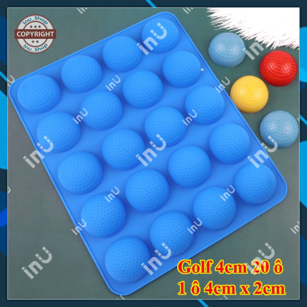 Khuôn silicon các mẫu banh thể thao: Banh Golf, Bóng đá, Bóng rổ, Tennis đổ khúc bạch rau câu socola