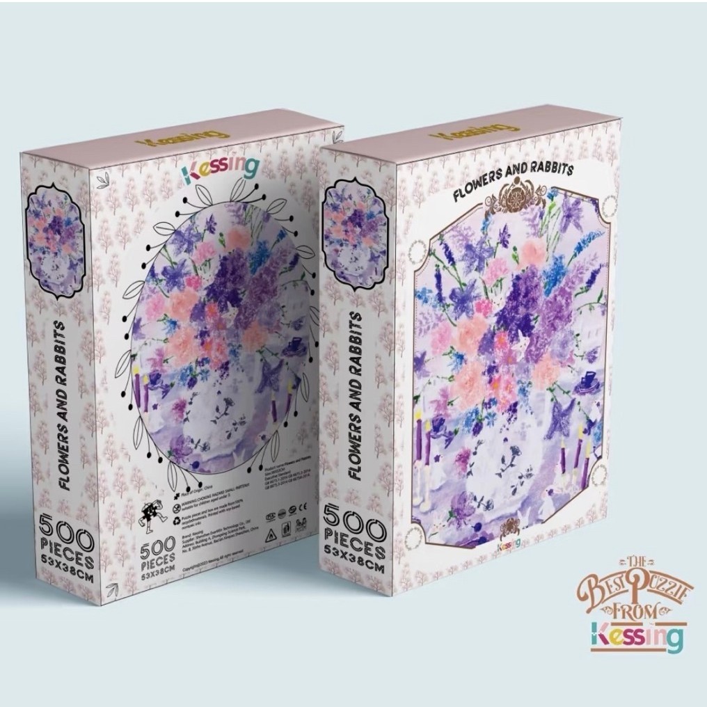 KESSING PUZZLE 500pcs FLOWERS AND RABBITS
